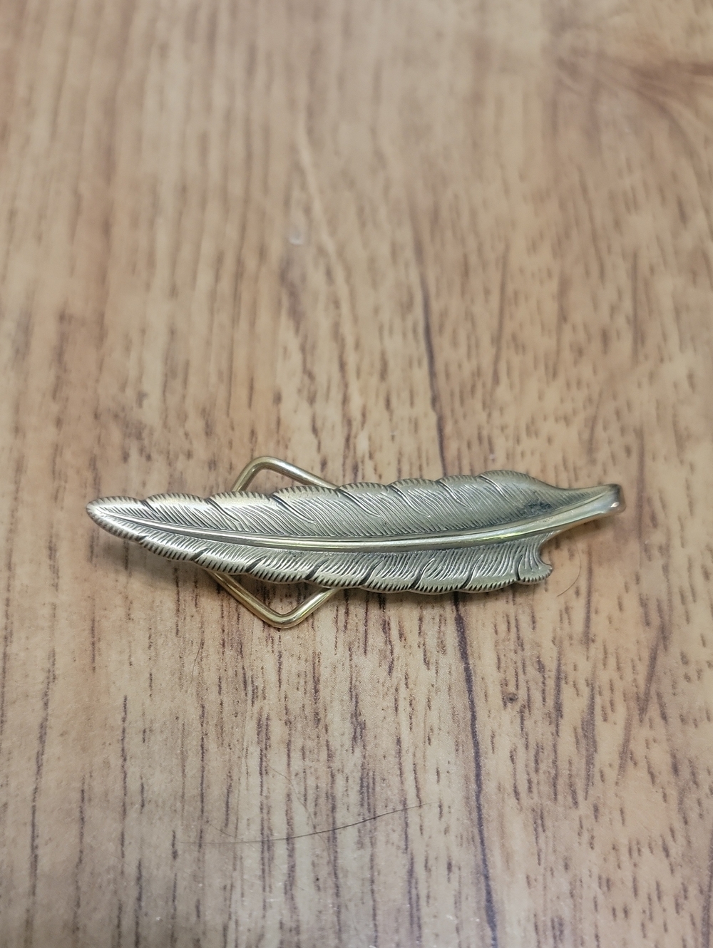#20 Lot Vintage Gold Color Figural Feather Tie Clip Swank Klip 2 1/4"